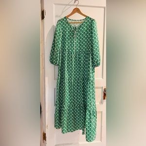 Size M Green Print Maxi Dress